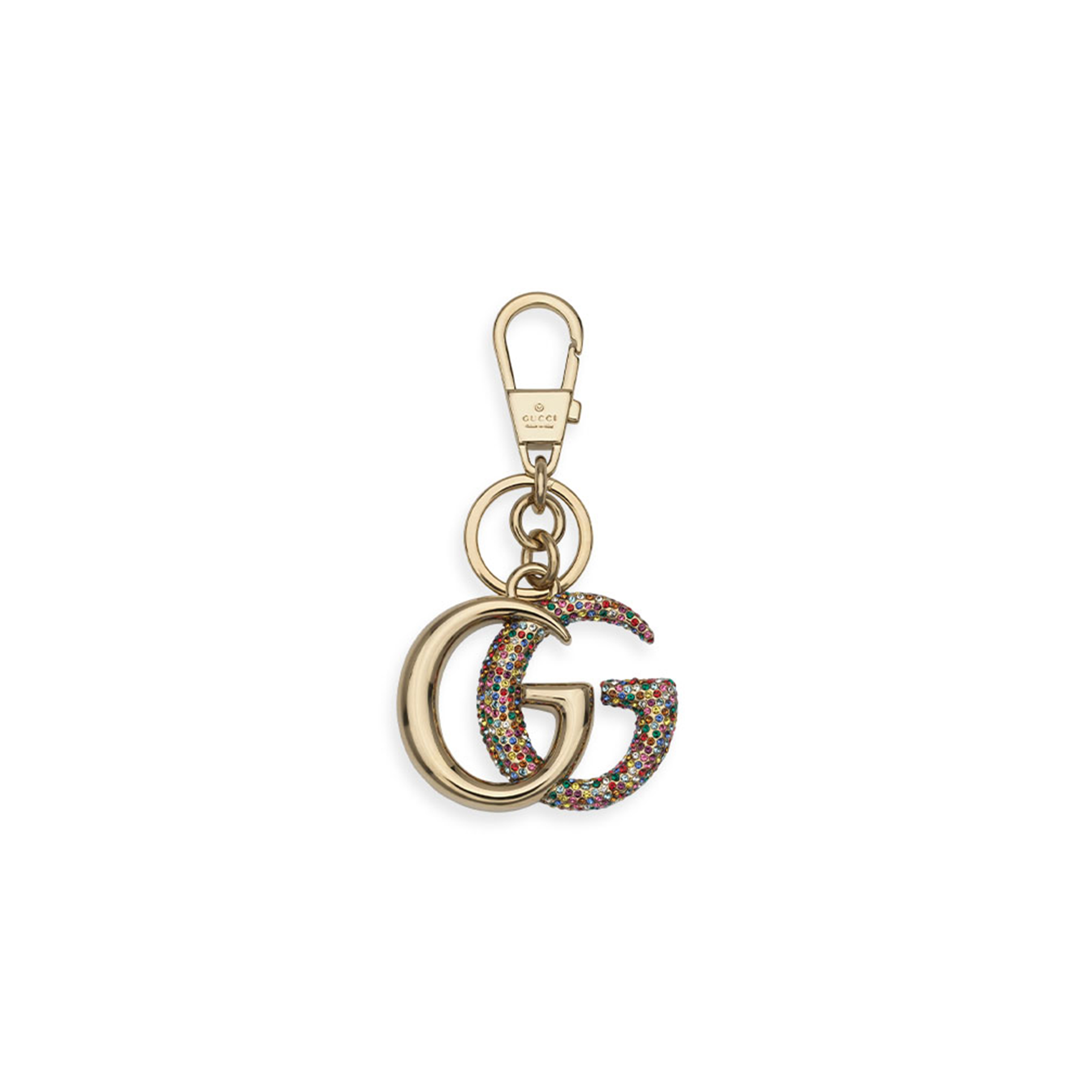 GUCCI CRYSTAL DOUBLE G KEYCHAIN 820826